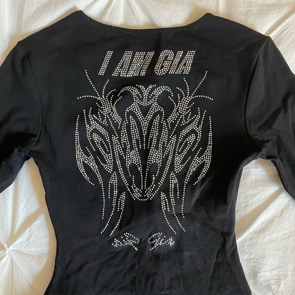 i am gia long sleeve cut out crop top - Picture 5 of 5